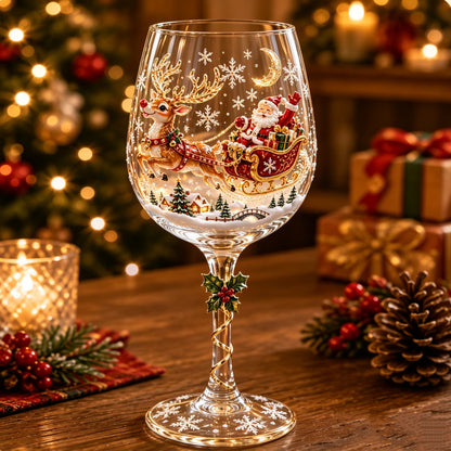 3D Christmas Wine Glass Collection