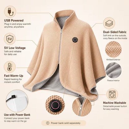 Wearable USB Heated Shawl