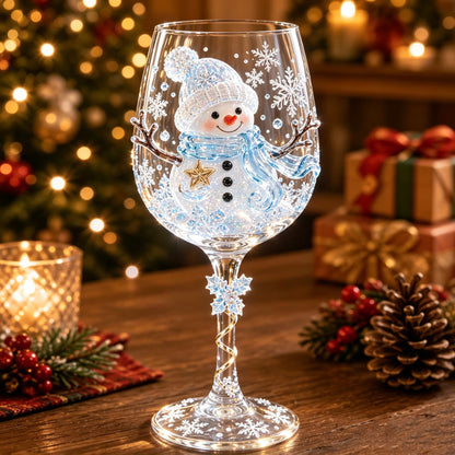 3D Christmas Wine Glass Collection