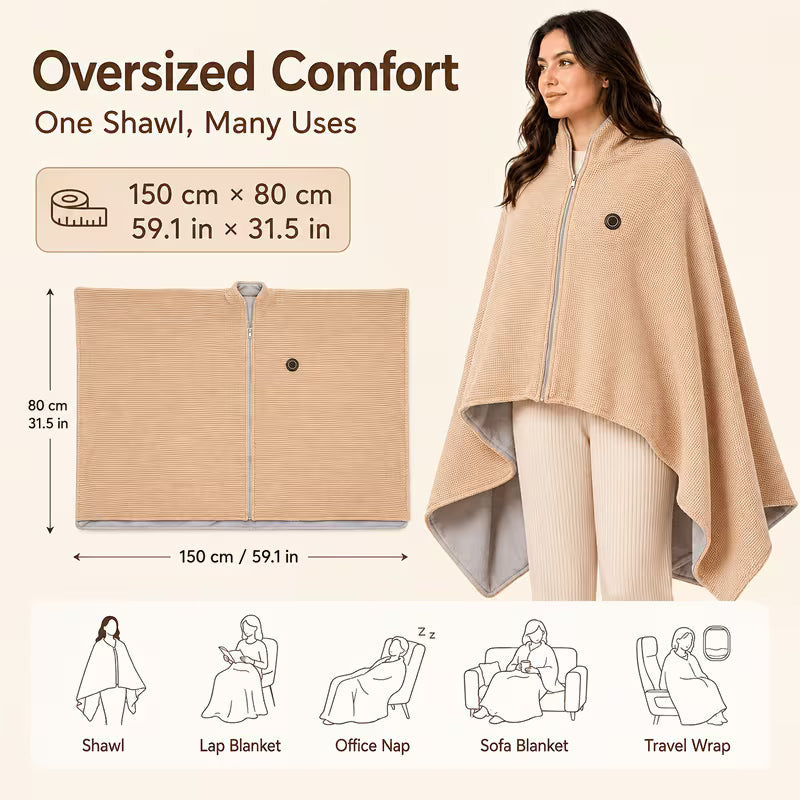 Wearable USB Heated Shawl