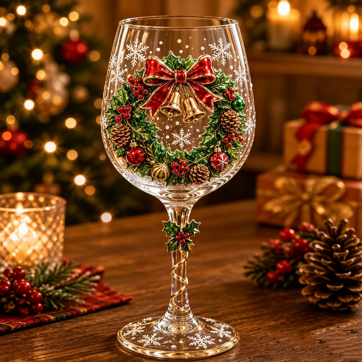 3D Christmas Wine Glass Collection