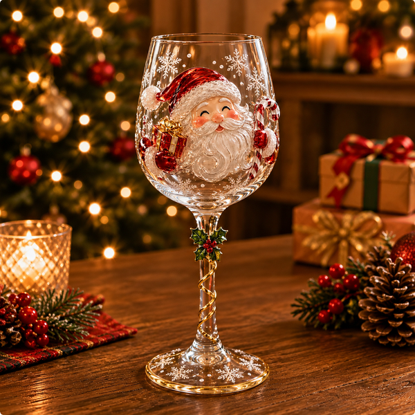 3D Christmas Wine Glass Collection