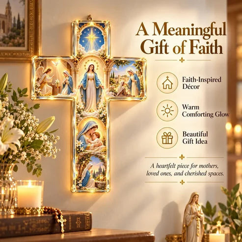 Illuminated Six-Scene Faith Cross