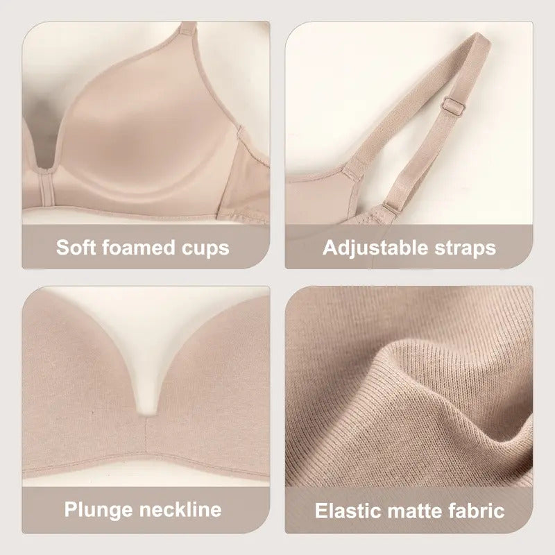 Ultra-Comfy Wireless Plunge Bra (3-Pack)