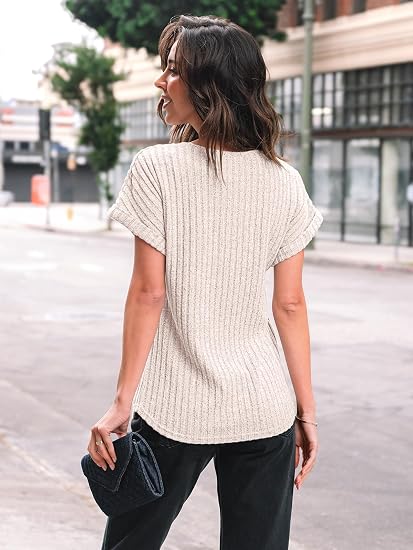Soft Knit Dressy Short Sleeve Top