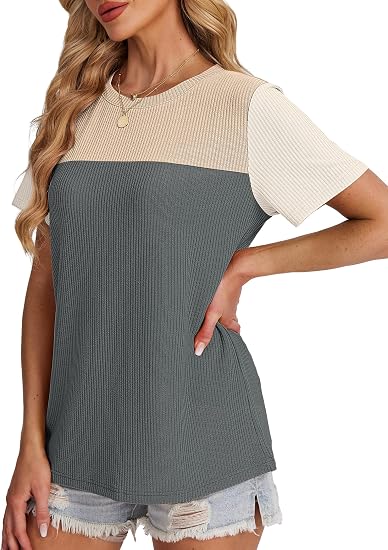 Color Block Knit Crewneck Top