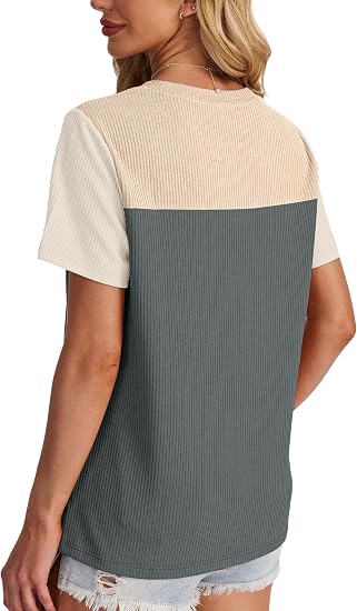 Color Block Knit Crewneck Top