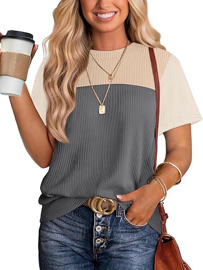 Color Block Knit Crewneck Top